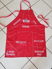 @NEUF TABLIER DE BAR DE CUISINE ROUGE BIERE BEER JUPILER STEAK-MERGUEZ-BROCHETTE