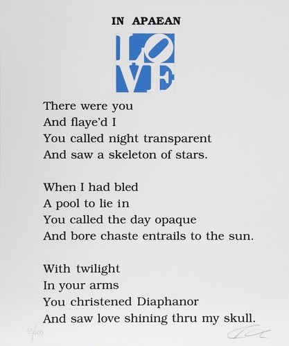 Robert indiana poème - poème, the