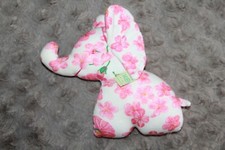 DOUDOU KENZO Eléphant blanc imprimé fleurs rose grelot 