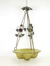 Lustre Art Nouveau En Verre Et