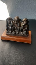 Collection - Les 3 singes - LAITON - support bois -