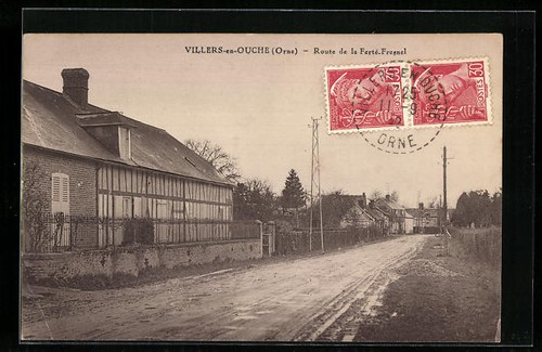 Cpa villers ouche route de - route,
