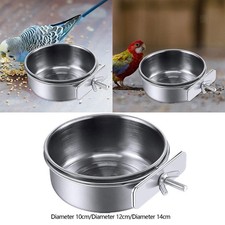 Mangeoire à oiseaux en acier inoxydable robuste pour perruches, inséparables,