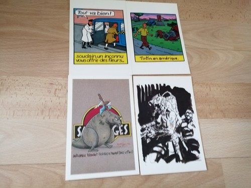 Lot cartes postales - 4, tintin