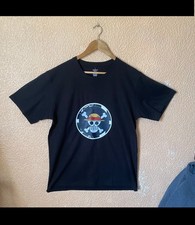 T-shirt noir tête de mort logo one piece skull manga  coton