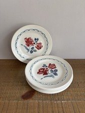 Lot 6 Assiettes à Dessert Digoin Sarreguemines Mod Cannes Ø20,5 cm Roses Vintage