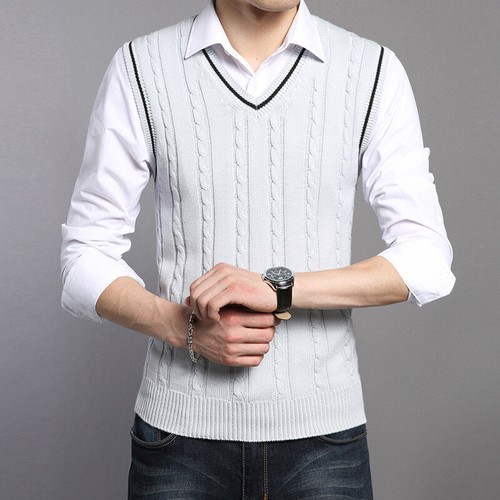 Gilet tricoté sans manches - tricoté,