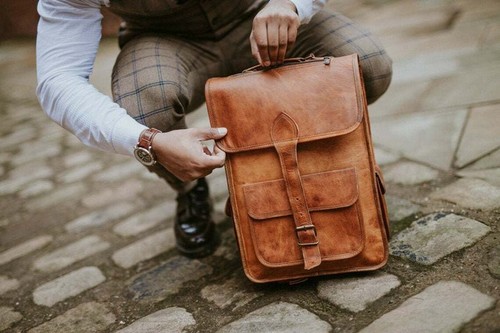 Sac dos vintage cuir - sac,