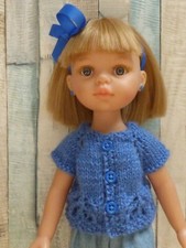 Vêtement GiLET bleu poupée 32-33 cm Chérie de corolle Paola Reina Little Darling