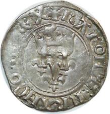 O7402 Rare Charles VI 1380 1422 florette Angers point 7 SUP -> Faire offre