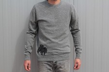 HERMES Pull gris laine et