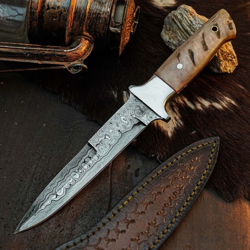 Damascus dagger knife - dagger,