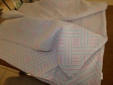 GRANDE Nappe RECTANGULAIRE COTON et POLYESTER Blanche Rose VINTAGE