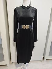 Robe Longue Fendue En Velours