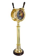 Télégraphe en laiton finition socle bois ancien vintage 42" salle des machine...