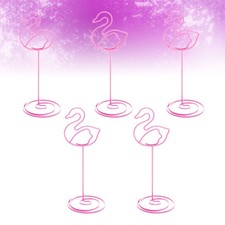  5 Pcs Flamant Rose Porte Photo Support Numero De Table Mariage Porte-nom Bureau