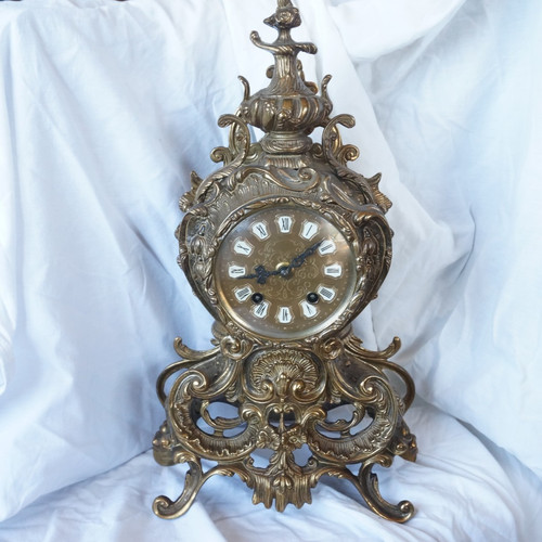 Horloge bronze dorée style - bronze,