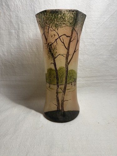 Ancien vase verre - verre, peint