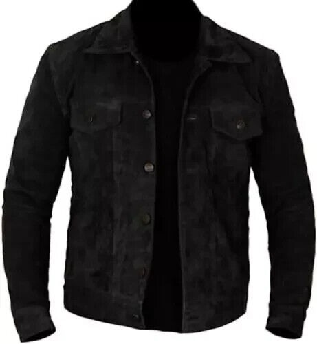 Veste camionneur daim noir - daim,