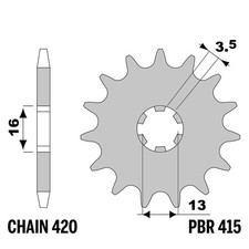 YAMAHA TY 80 - pignon avant