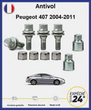 Ecrous antivol de roues Peugeot 407 2004-2011 (4 écrous + 2 clefs + 4 caches)