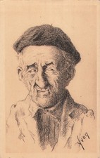 CP ILLUSTREE PAYS BASQUE TYPE D'HOMME - BERET - 35810