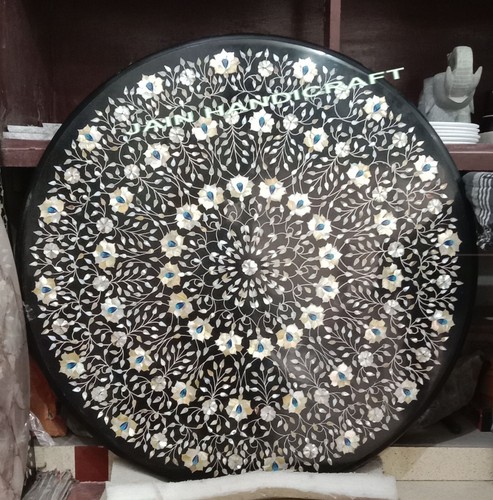 Black marble table top - table,