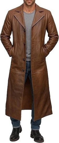 Manteau homme long marron
