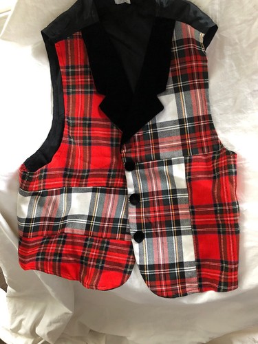 Womens red plaid vest - m,