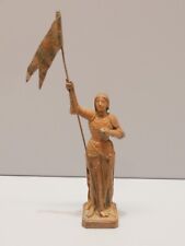 -STATUE JEANNE D'ARC REGULE Peint Marron avec usure JUS de GRENIER COLLECTION  D