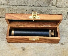 Télescope pirate marin victorien 10" laiton finition ancien avec boîte en bois