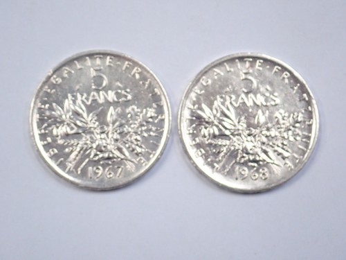 Lot pièces 5 francs - lot,