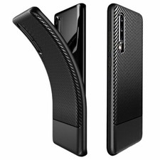 Coque Huawei P30 Housse Etui Gel Motif Fibre Carbone Luxe TPU, Noir