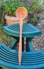 ANCIENNE GRANDE CUILLÈRE LOUCHE ÉCUMOIRE EN BOIS MONOXYLE 43 CM