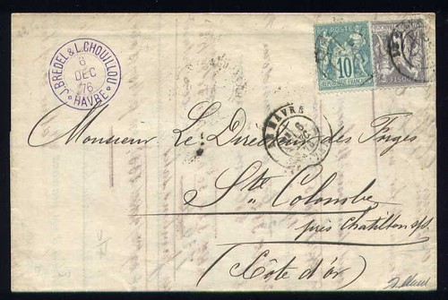 Rare lettre havre - havre, ste