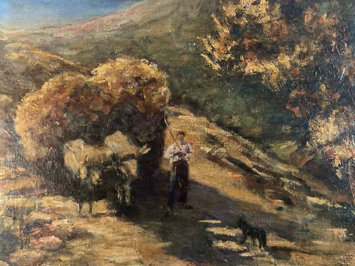 Peinture huile carton paysage - carton,