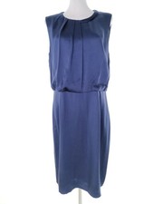 HUGO BOSS Robe Blouson pour Femmes Brillante Bleu 38 Sans manches Encolure ronde