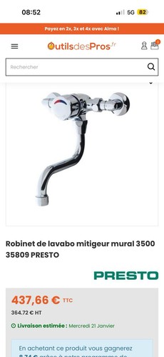 Mitigeur lavabo presto - lavabo,