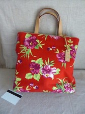 RALPH LAUREN sac cabas Toile Fleurie et cuir doubles anses comme neuf