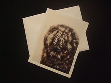LOT de 6 CARTES + ENVELOPPES - chien  CHOW CHOW NOIR
