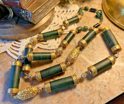 Collier ancien perles - , pierre
