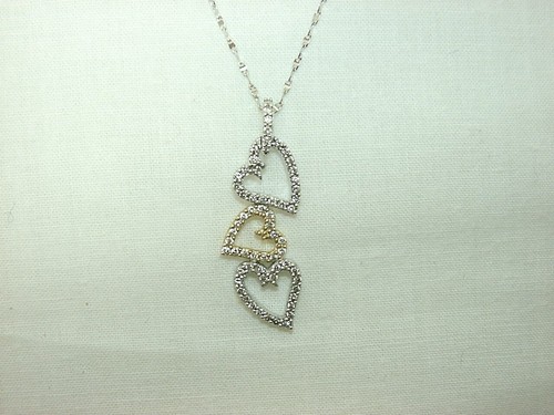 18k gold diamond heart - gold,