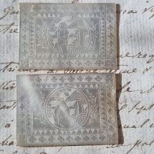 2 Jetons Anciens Nacre Gravée XVIIIè Décor Chinois Mother Of Pearl Counter 18thC