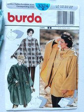 Patron couture 3324 vintage Burda cape femme boutonnée 34/36 38/40 42/44 46/48