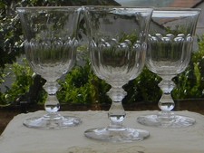 Lot de 3 verres à eau anciens en cristal.