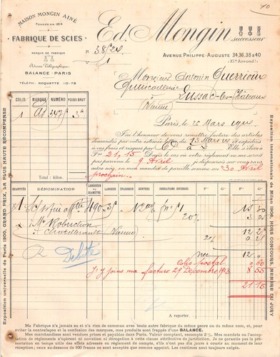 1940 fabrique scies ed - 1940, de