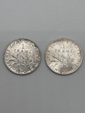 2 pièces 1 franc argent