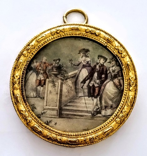 Litho miniature scène galante - scène,