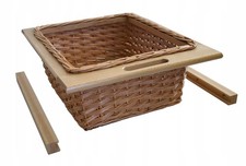 Panier coulissant osier poignée meuble cuisine 50cm cargo  