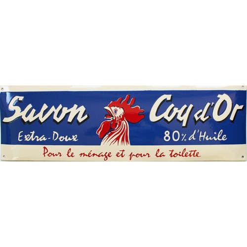 Plaque émaillée savon coq - émaillée,